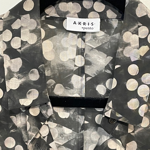 LAST CALL: AKRIS PUNTO Dot Patterned s/s BF Top Shirt US 10 (runs small, M) VGC - Picture 3 of 8